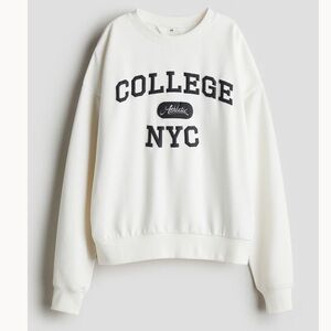 White collage sweater